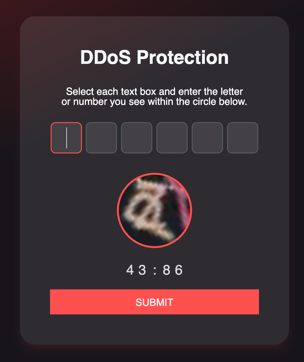 Account creation captcha